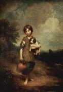 Thomas Gainsborough Cottage Girl with Dog and pitcher USA oil painting artist